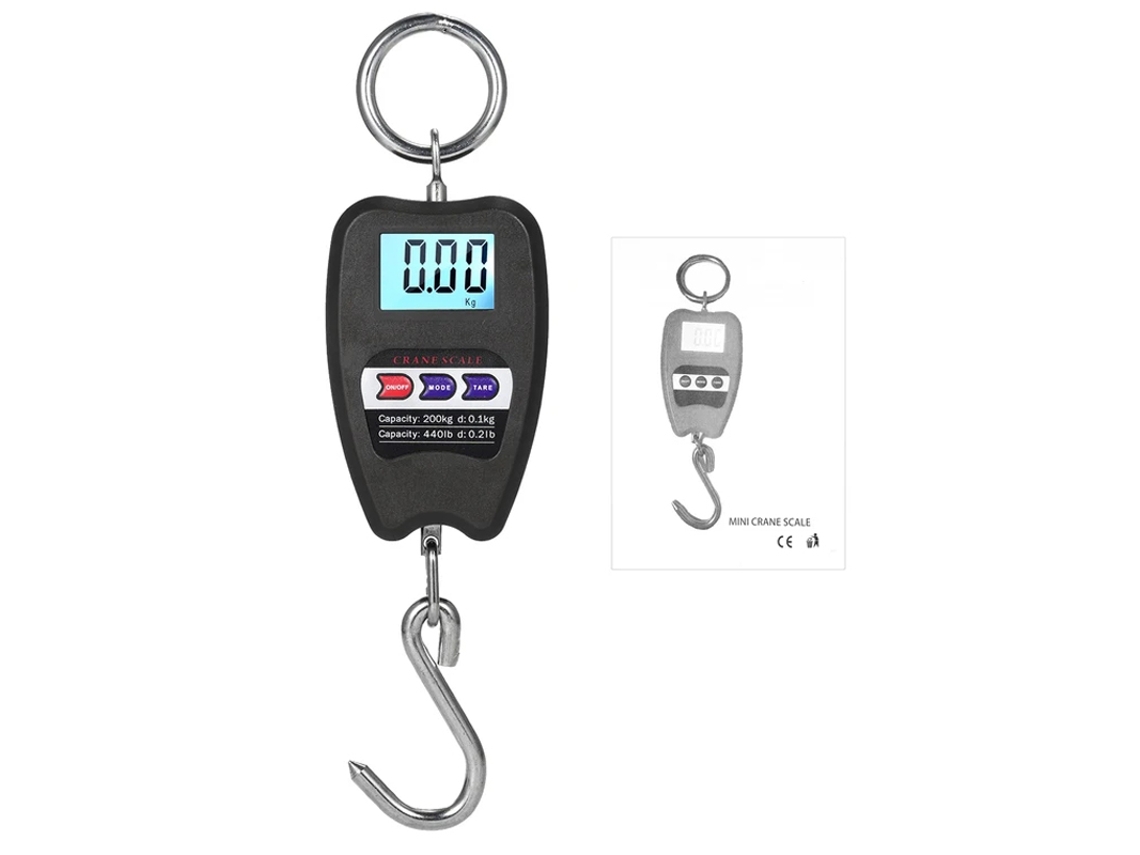 (preta) Balança Digital Industrial De 200 Kg Com Gancho