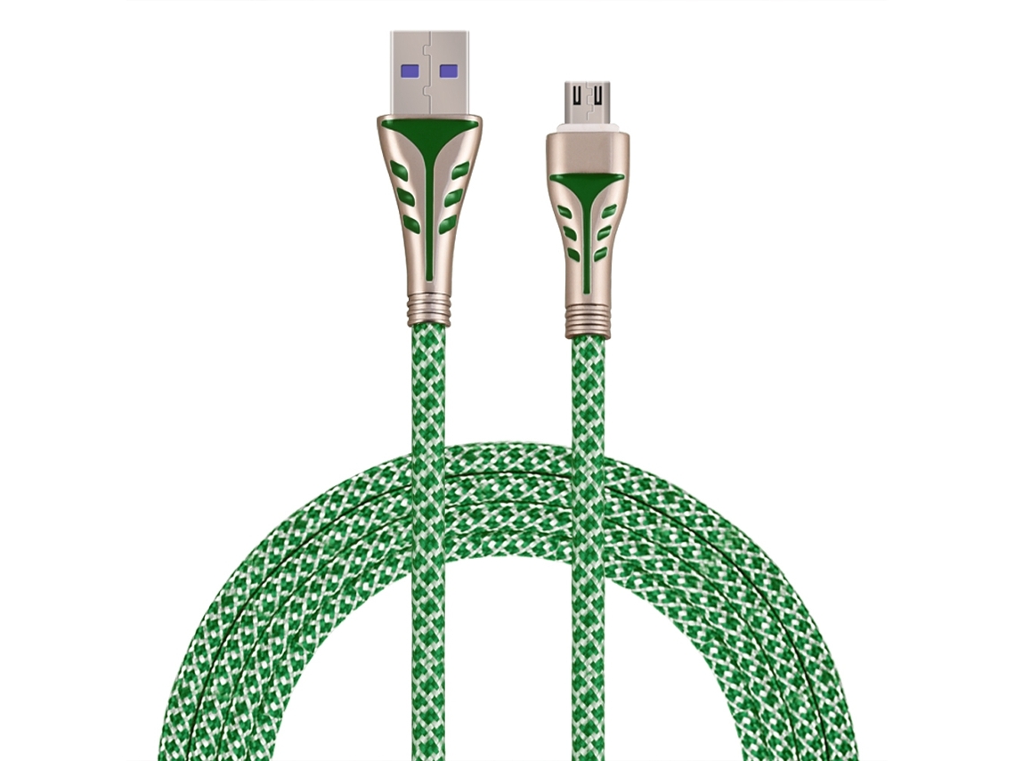 Cabo Dados LAXISCREED Type c Carregamento Rápido Verde 2 pack