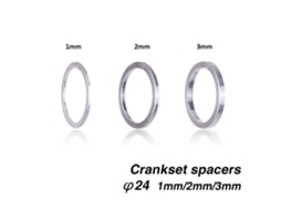 Espaçonador Mali de eixo de câmbio inferior, 24mm, alumínio leve, 1/2/3mm, para MTB