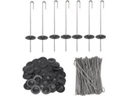 Kit com 100 clipes de proteção solar contra dor, fixadores de aço inoxidável, proteção contra animais.