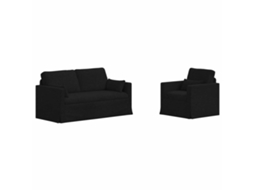 Maison Exclusive - Conjunto De Sofás 2 Unid. Preto Tecido