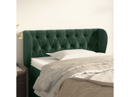 Cabecero con Alas de Terciopelo 103x23x78/88cm Verde Oscuro