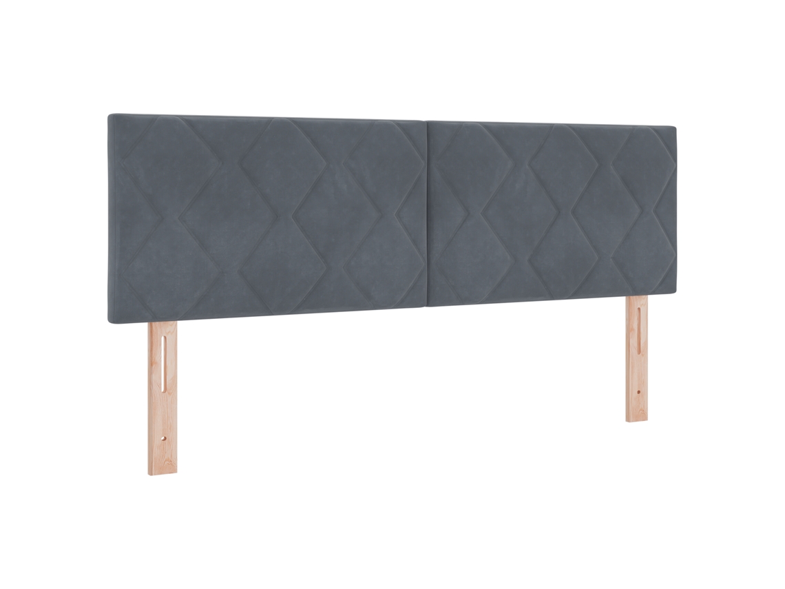 Cabeceira Led  Estilo Blocos De Diamante Cinza Escuro Vidaxl Em Veludo