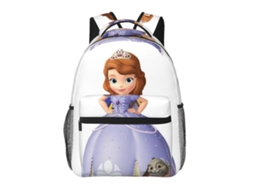 Mochila E5 Sofia The First Para Estudantes, Leve E Elegante, Impermeável E Com Alça De Ombro Ajustável.