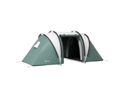 Barraca de camping CHEZMOI para 4-5 pessoas, 2 quartos, impermeável até 3000mm, ventilada, com bolsa, verde
