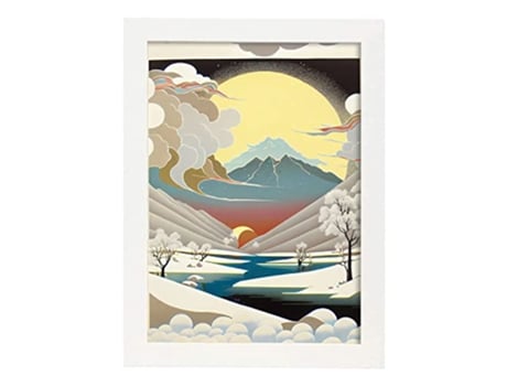 NACNIC Poster Monte Fuji No Estilo De Arte Japonês Ukiyo Paisagens Abstratas E Surreais Nas Ilustrações Design A3 Quadros Brancos