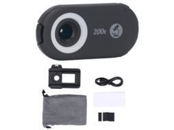 Aetheria lente Microscópio para Celular com Filtro Cpl Luz Led Clip 200x para Smartphones