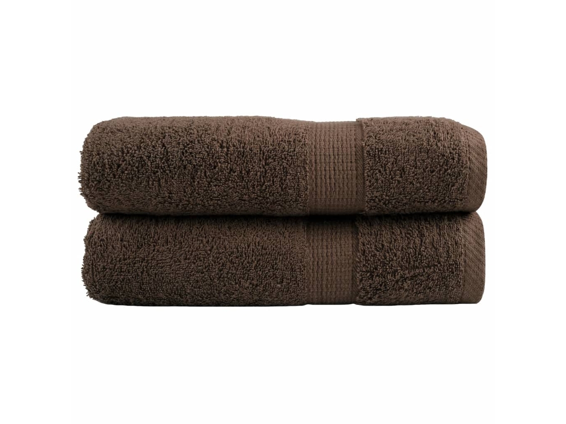 Vidaxl Toalhas De Mãos Premium Solund 2pcs 50x100 Cm 600 Gsm Castanho