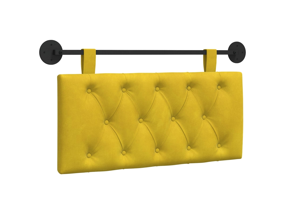 Conjunto 1 Cabeceira Moderna Vidaxl Amarelo Veludo (90 X 55 X 7 Cm)