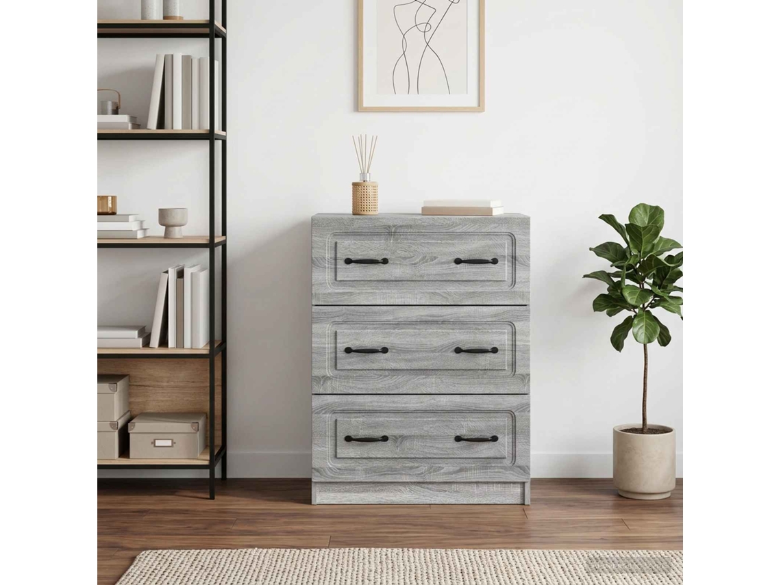 Vidaxl Gabinete De Gavetas Sonoma Cinzento 66 X 34,5 X 87 Cm