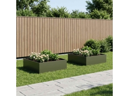Vidaxl Vaso De Jardim 2 Unid. Verde-azeitona 80 X 80 X 30 Cm