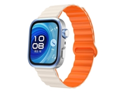 Bracelete Para Huawei Watch Fit 4 / Fit 4 Pro / Fit 3 - Silicone Magnético - Wave Laranja Starlight