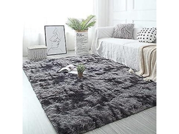 Tapete Tie-dye Cinza Escuro 80160 Cm, Espesso, Degradê, Para Casa, Seda, Lã, Sala De Estar, Quarto, Tapete Completo, Varanda, Janela Saliente, Pelúc