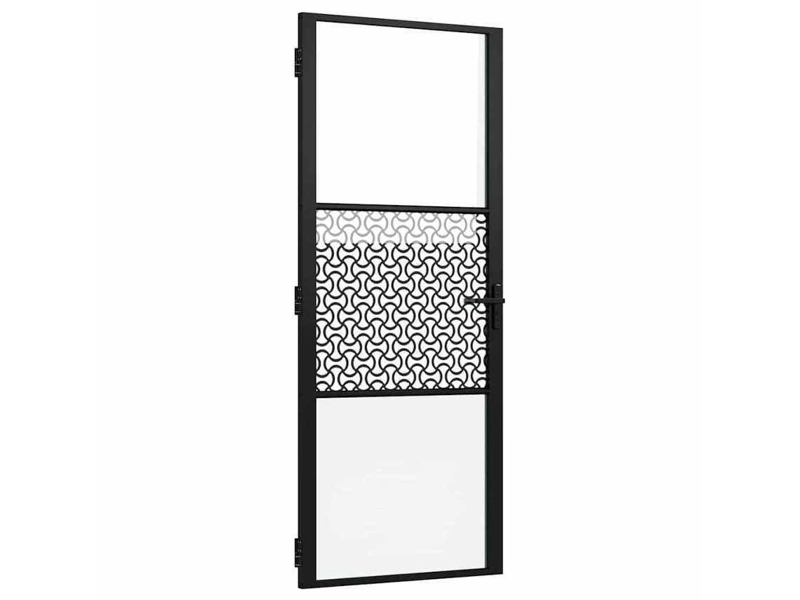Porta Interna Vidaxl Preto Vidro Temperado