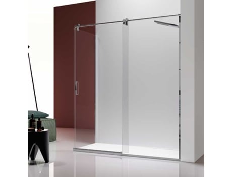 Painel de Duche + Porta Deslizante Slim Perfil Cromado 165 Cm Parede Lateral: 76 79 Cm KASSANDRA