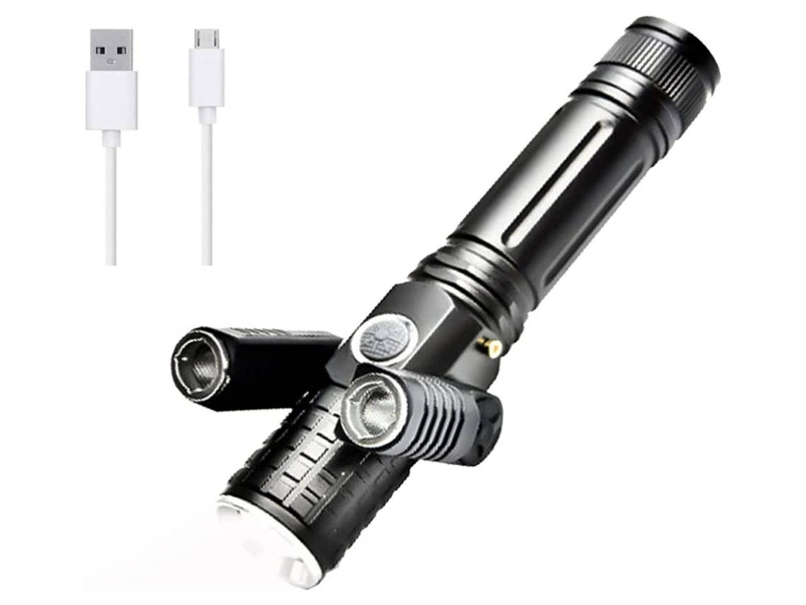 Tocha Tactica 1000lumens 3lampadas 300graus 4modos Ipx8 Camping/ar Livre Preto Yizhood