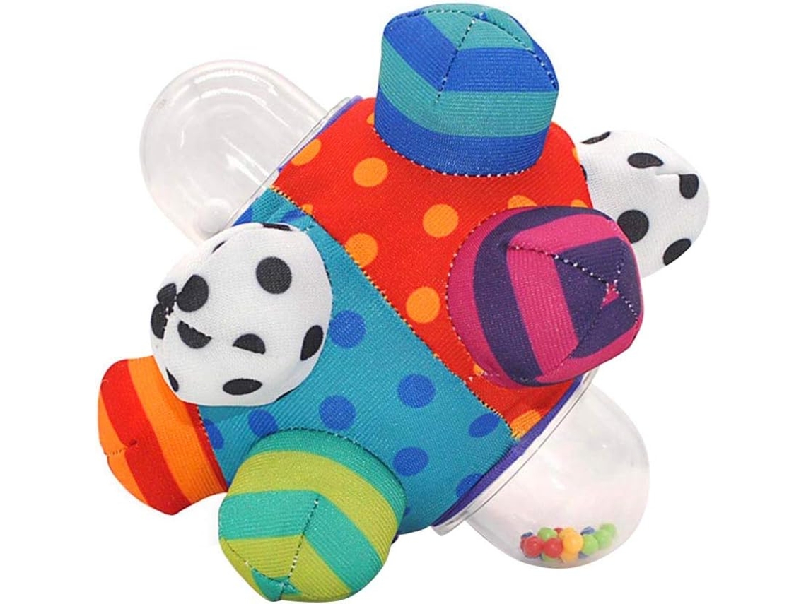 Bola De Pelúcia Multicolorida Para Bebês De 0 A 1 Ano, Leve E Sensorial Para Estimular A Preensão.