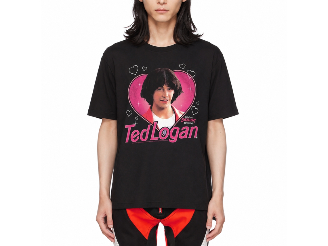 Rockinstone Bill And Ted Heartthrob Ted Black T-shirt Size:l