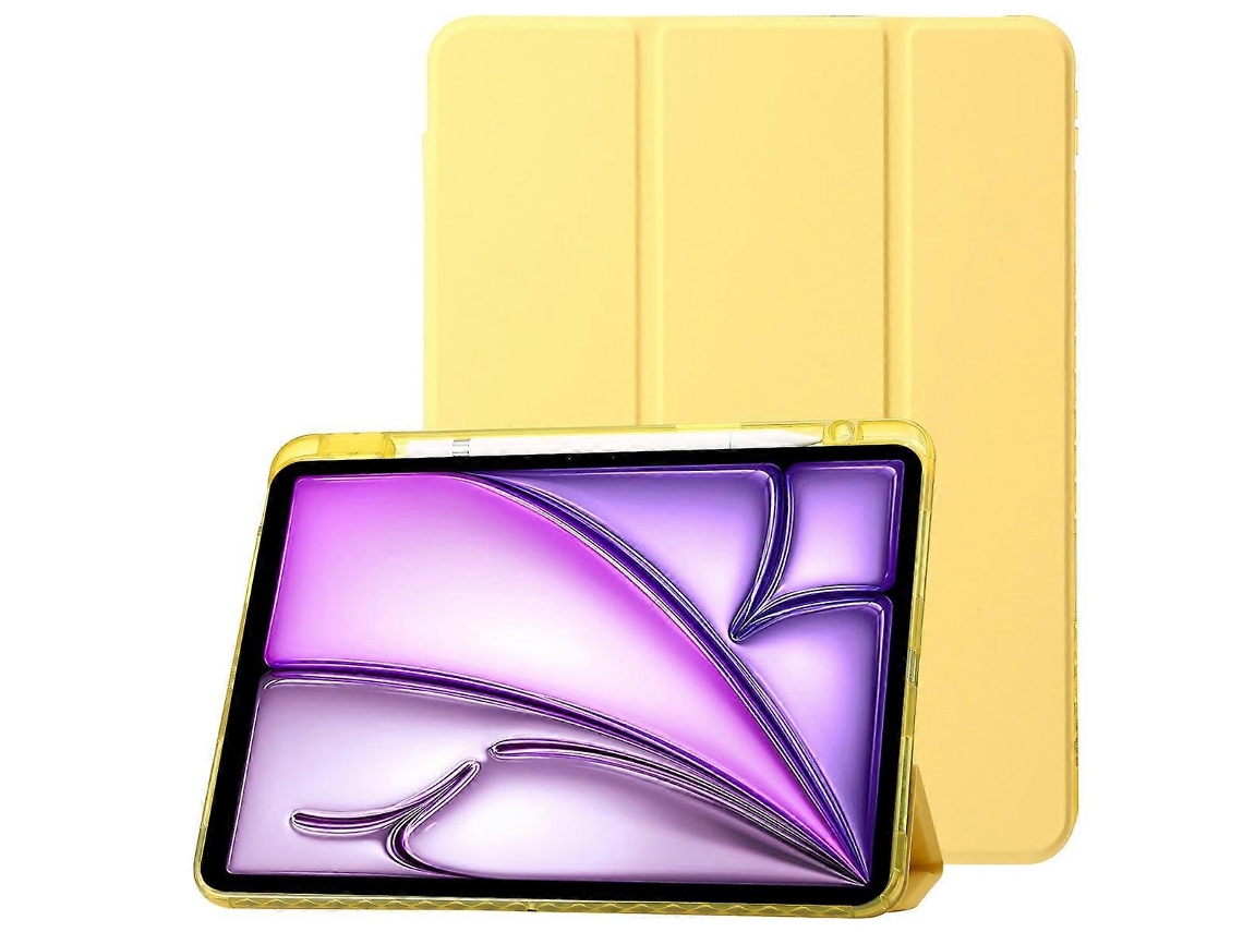 Capa para tablet Webake de acrílico transparente e couro com 3 dobras