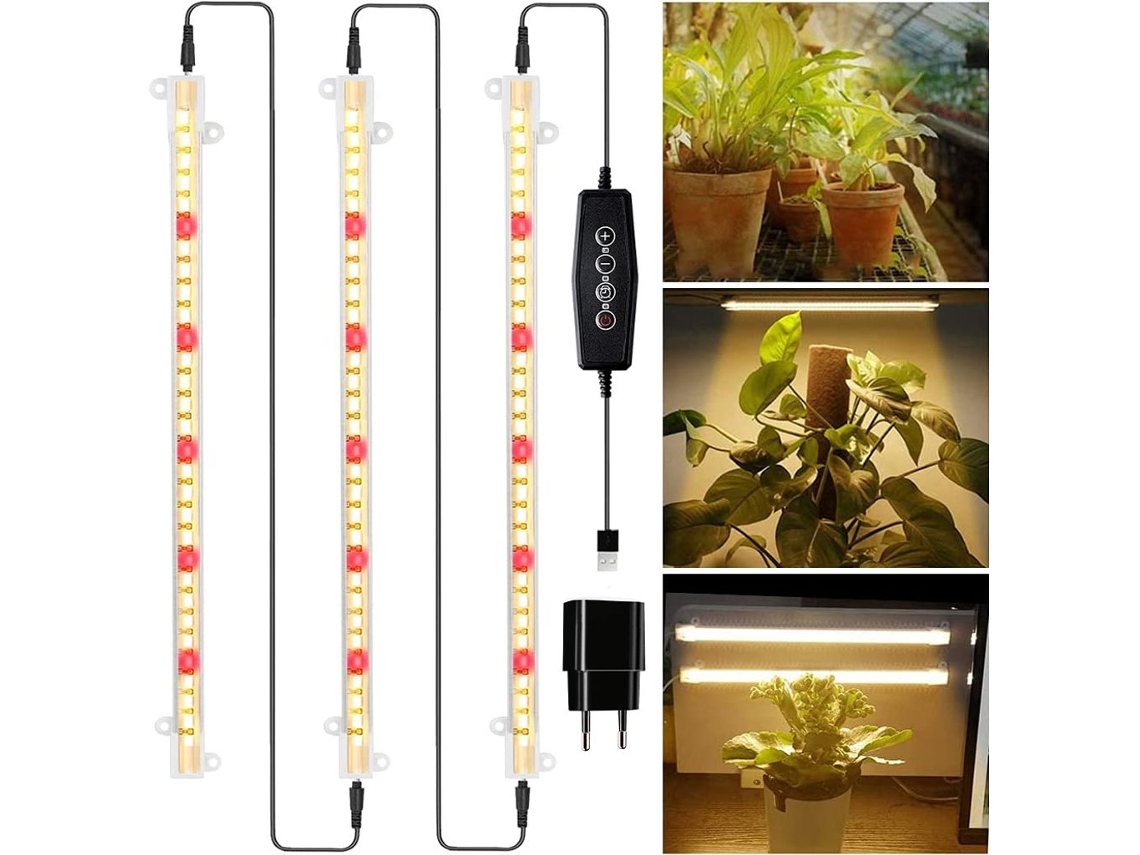 Lâmpada Led De Espectro Completo Para Plantas De 60 W, Lâmpada Regulável Para Plantas, Lâmpada Para Plantas De Interior Com Temporizador Slowmoose