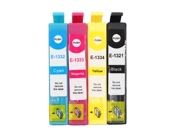 2026 4 Cartuchos de Tinta Preto Ciano Magenta Amarelo Anti desbotamento para Stylus T1321 T1332 T1333 T1334