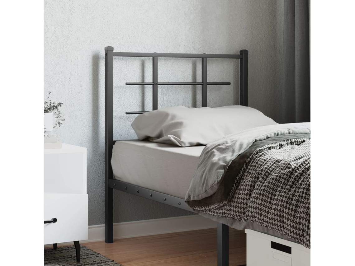 Vidaxl Cabeceira De Substituição 75 Cm Metal Preto