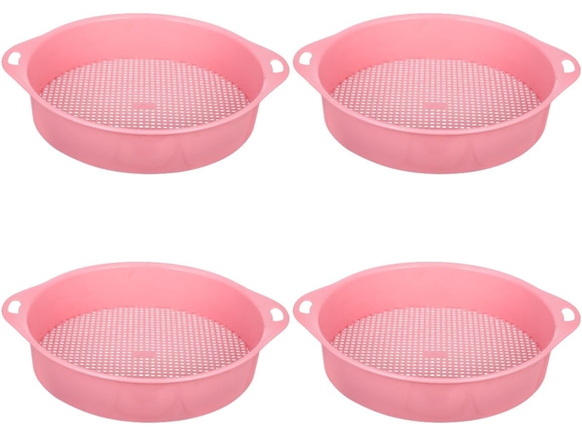 Conjunto De 4 Peneiras Multiuso Para Jardinagem, Ferramenta De Filtragem De Solo.