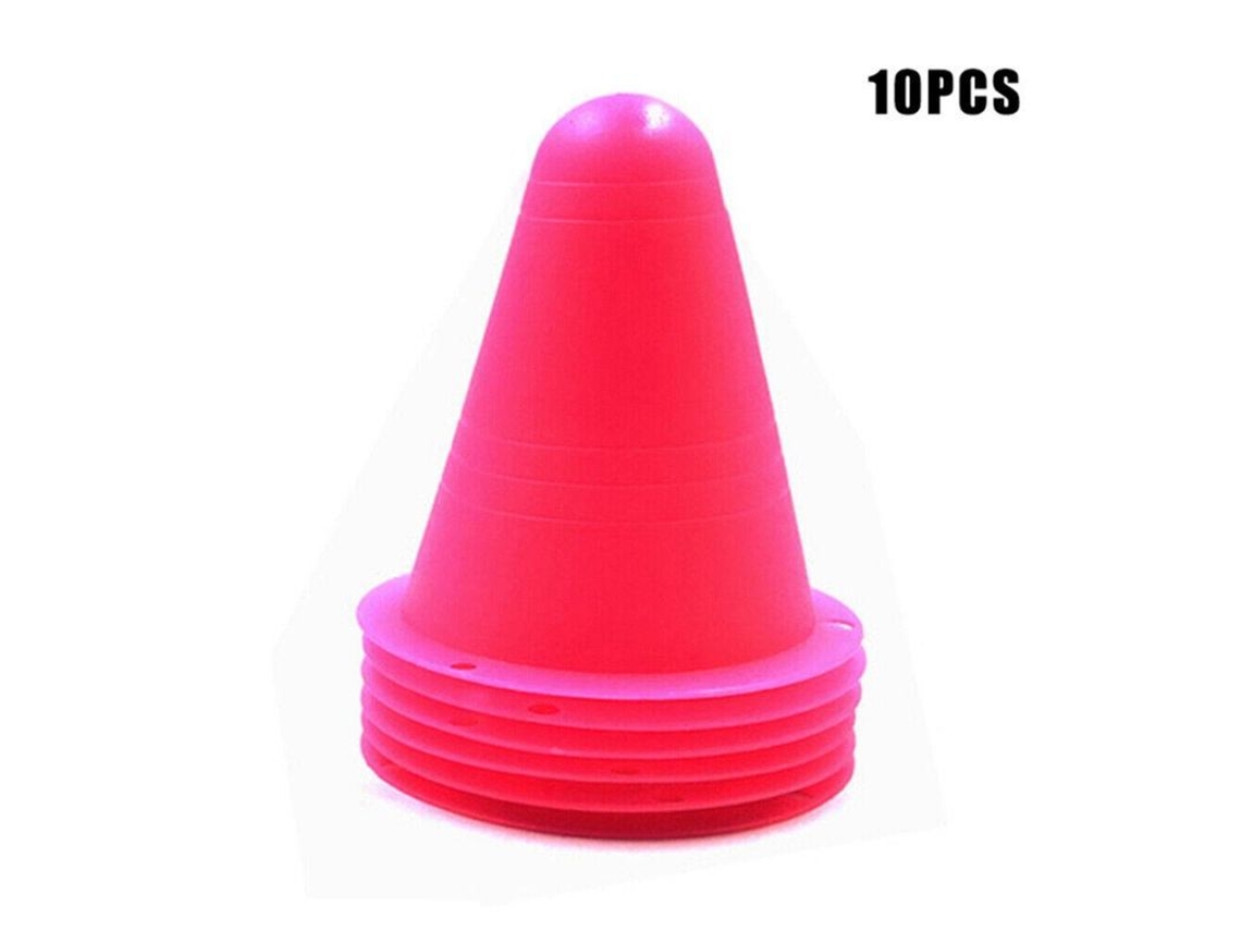 10 Conos Marcadores De Plástico Para Entrenamiento De Deportes: Skate, Fútbol, Fútbol Sala, Patinaje - Ktz Rosa