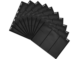 Uthclo Lote De 10 Feuilles Mobiles Double Face Noir Format Standard 3 Rangées Papier Pour Collection De