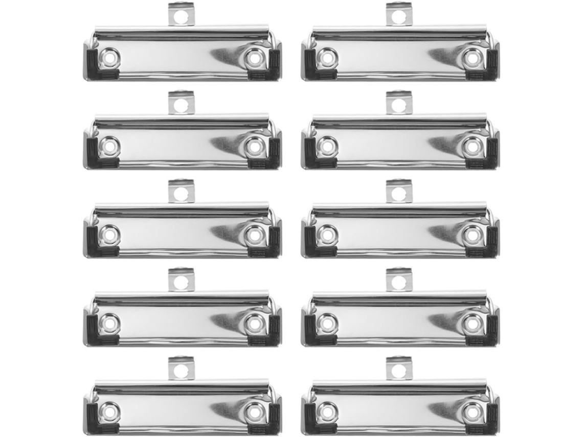 Conjunto De 50 Prendedores Metal Prancheta Popetpop, 10cm, Cor Prata, Ideais Prender Documentos No Escritório
