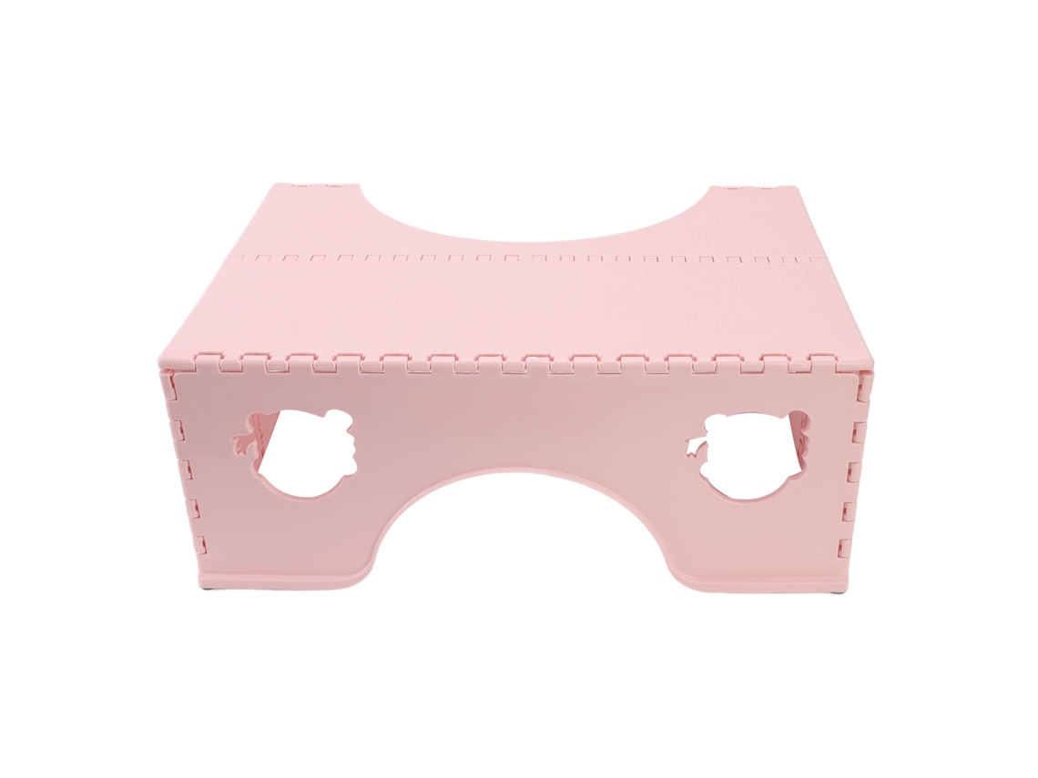 Escada retrátil para vaso portátil anti derrapante com apoio de pé largo rosa S/MARCA