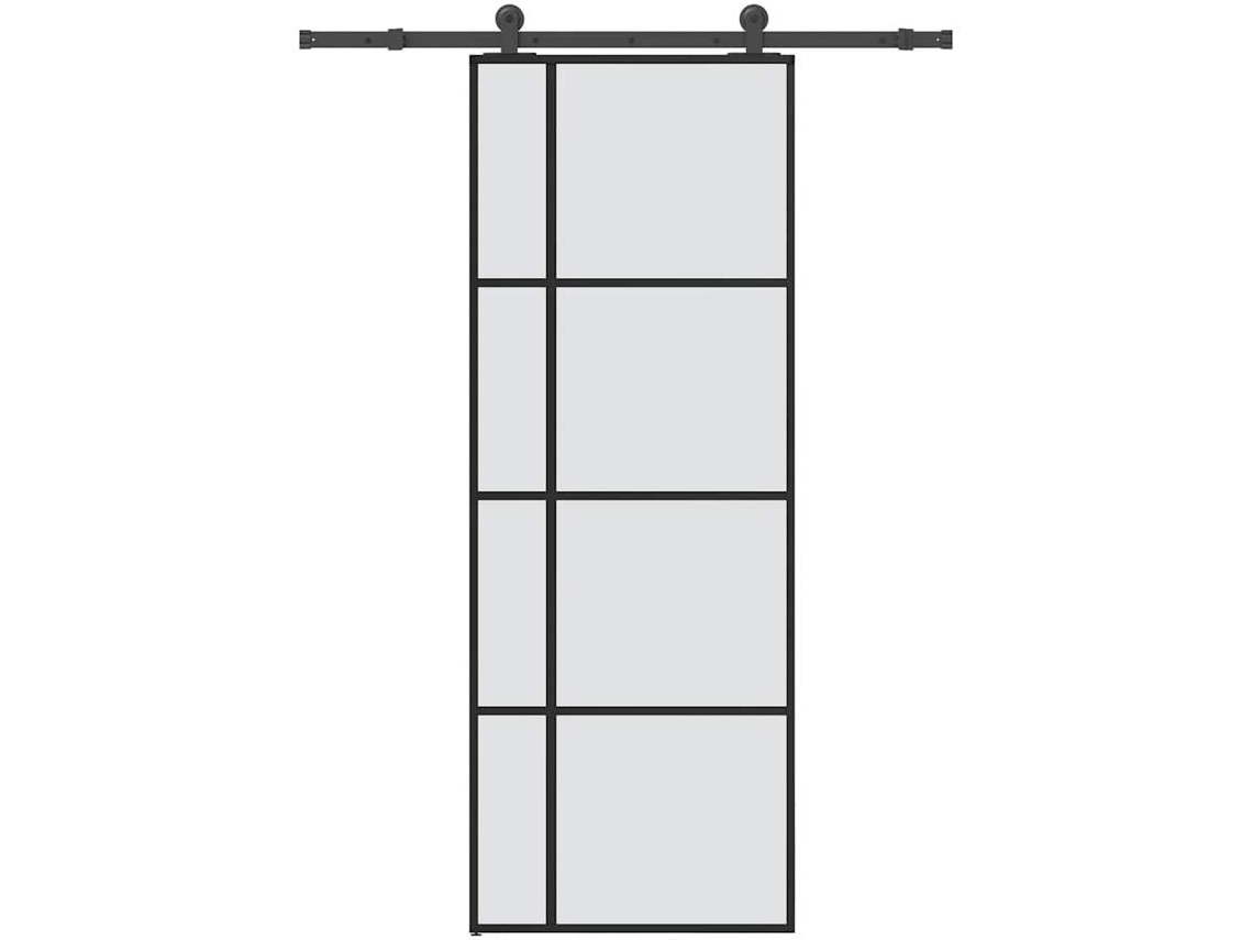 Porta de correr VIDAXL Preto Alumínio (76x205 cm)