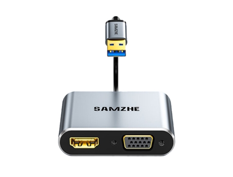 Adaptador SAMZHE Uhg2021 2In1 Usb a Hdmi Vga