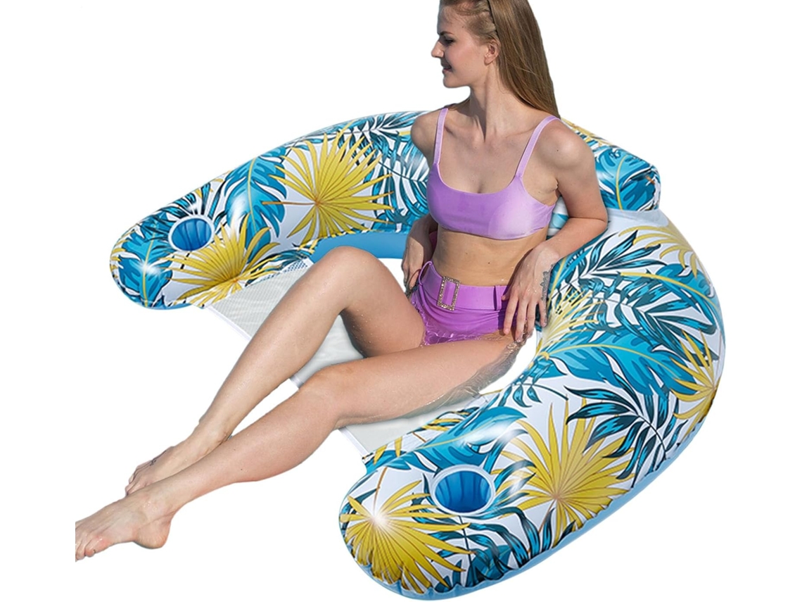 Colchão Inflável Para Piscina Com Encosto E Porta Copos Rede Inflável Para Piscina Brinquedo Aqu Gokoco