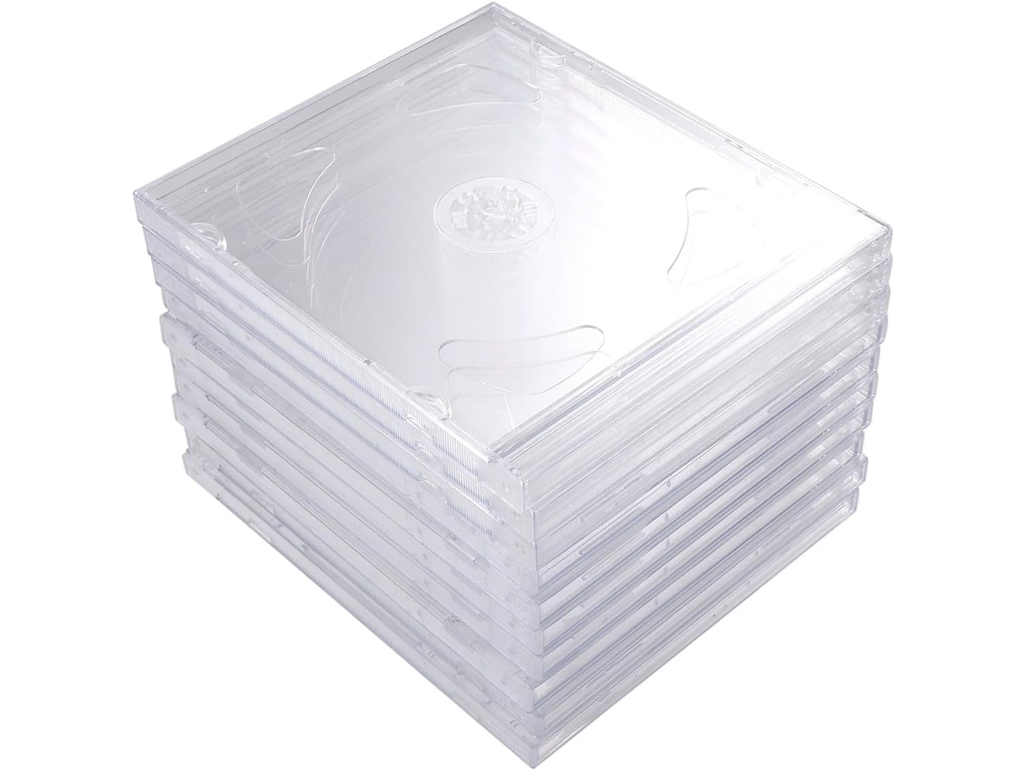 Estojo Transparente Para Cds/dvds, Plástico Rígido, Formato Duplo.