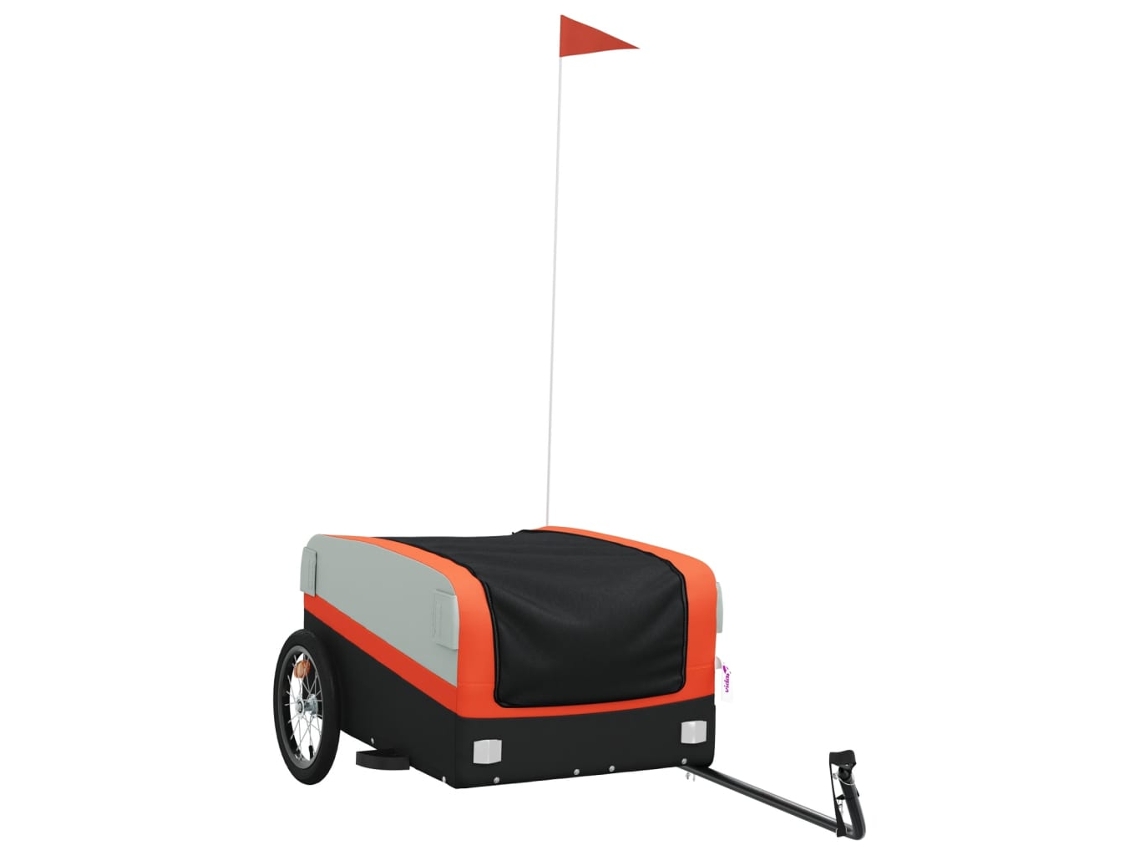 Reboque para bicicleta VIDAXL ferro preto e laranja (45 kg)