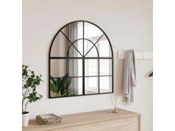 Vidaxl Espelho De Parede Arqueado 80x80 Cm Ferro Preto