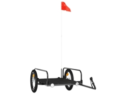 Reboque para bicicleta VIDAXL ferro preto (126x63x34 cm)