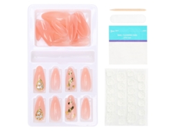 24pcs Unhas Falsas Reutilizáveis De Capa Completa Com Acessórios De Manicure F745-11
