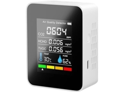 Detector de Qualidade L'air 5 em 1, Tela Lcd, Monitor Dioxyde Carbone SFUSHOS