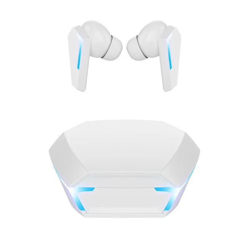 Fones De Ouvido Bluetooth (brancos), Baixa Latência, Luz Pulsante, Estéreo, À Prova D'água.