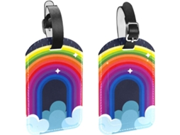 Conjunto De 2 Etiquetas Identificação Bagagem Rainbow Evitar A Perda Malas E Bagagens