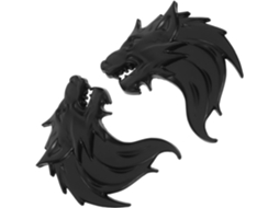 2 Adesivos Automotivos De Cabeça De Lobo Em Metal Preto Com Forte Aderência