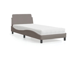 Vidaxl Cama Com Colchão Dover 80x200 Cm Tecido Castanho-acinzentado