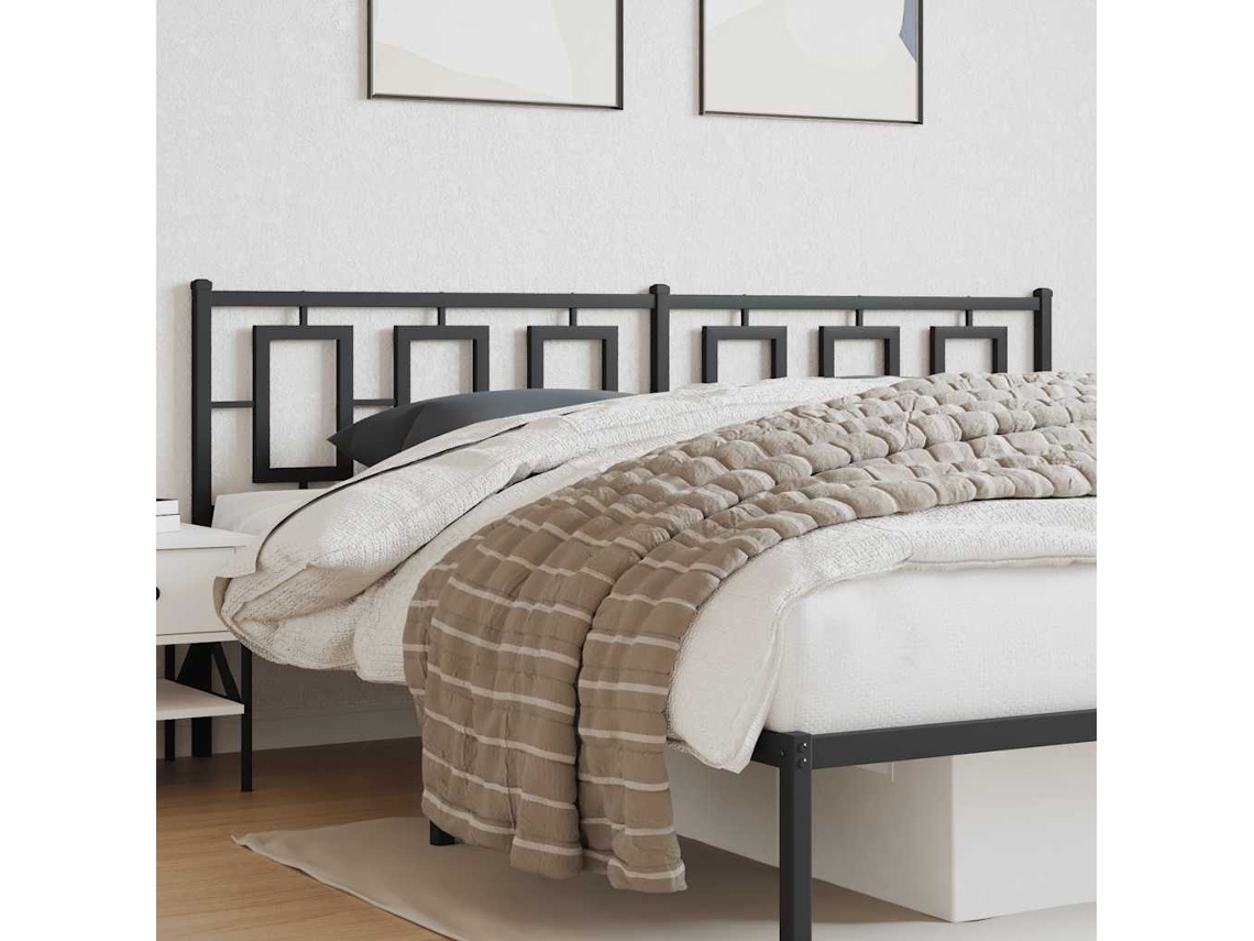 Vidaxl Cabeceira De Substituição 200 Cm Metal Preto