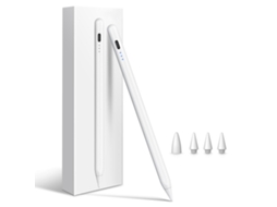 Caneta Stylus HALINUIA para Ipad Pro 11"/13" A3007 Carregamento Rápido Rejeição da Palma Sensor de Inclinação Magnética Branco (m4 2024/m5 2025)