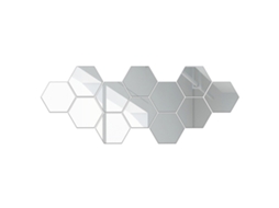 Laxiscreed Lâminas De Espelho Hexagonais Autoadesivas E Flexíveis Para Decoração De Interiores