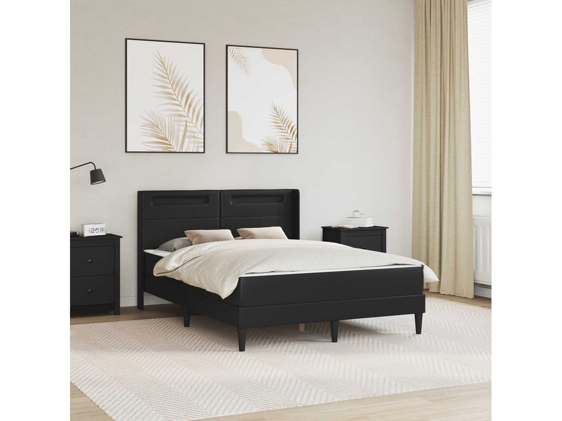 Vidaxl Estrutura De Cama Com Colchão Preto 120 X 200 Cm
