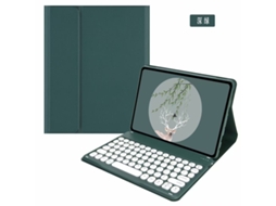 Capa Com Teclado Para Tablet Lurelia, Compatível Com Lenovo Xiaoxin Pad Pro 12,6", , Redonda, Verde Escuro, Teclado Bluetooth