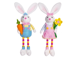 Bonecas Coelhinho de Páscoa com Cenoura e Flores, 2 Peças LAXISCREED